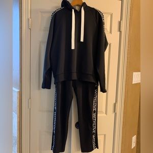 MAJE 2 PIECE SET Top Pants Outfit  BLK Drawstring RARE! New with tags! M/L